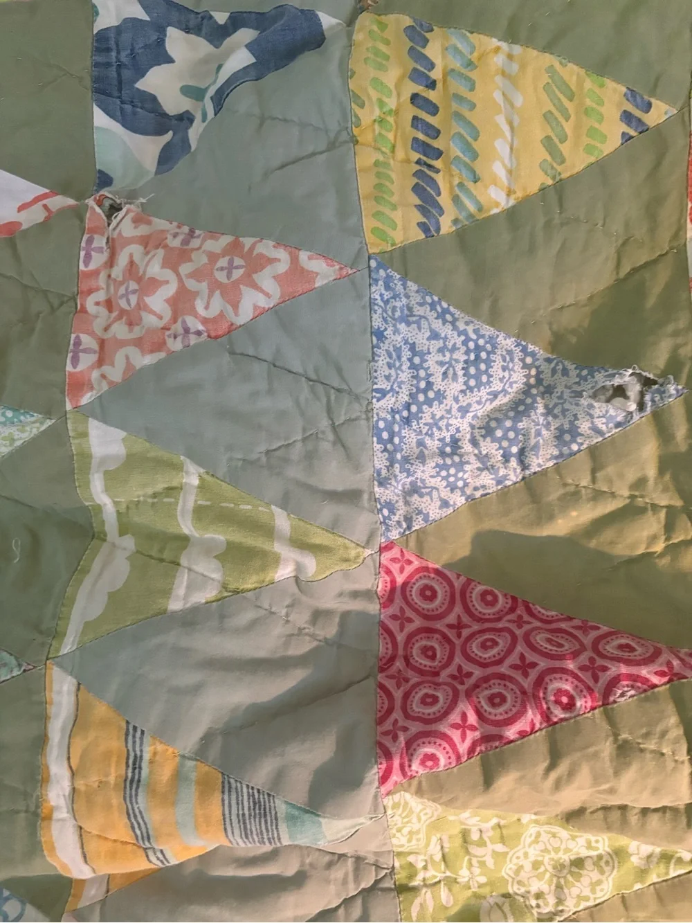 A.P.C. / SEMIOLOGIE rare vintage quilt Colour Triangles